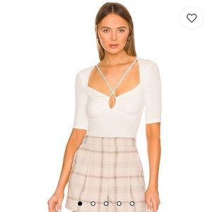 NWT ASTR Bodysuit in White - S